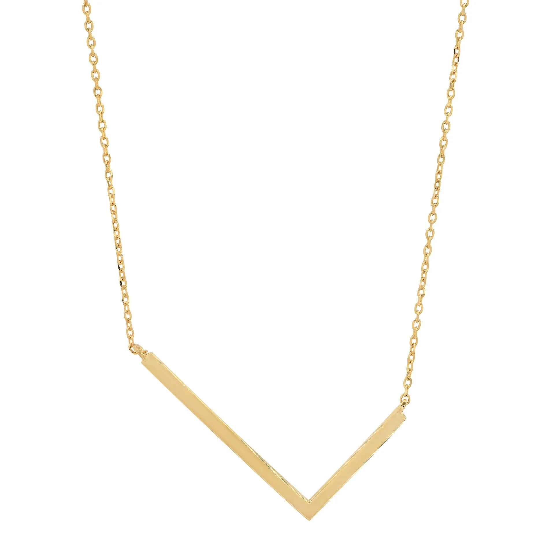 10k Solid Yellow Gold Large Sideways Block Letter Initial with Extendable Cable Chain, 16 to 18 inches