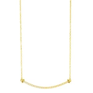 14k Gold Plated Curved Bar Necklace