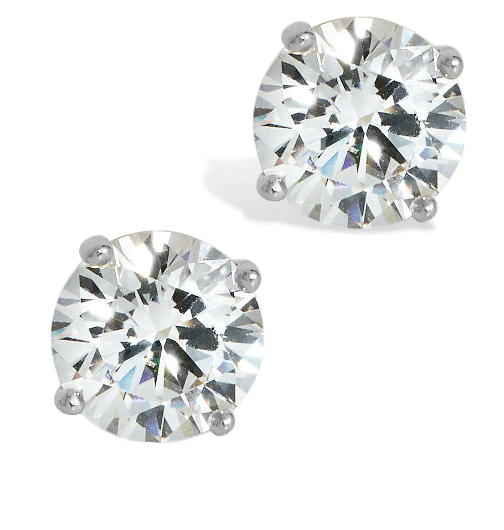 14KT Post / SS 6MM Swarovski Crystal Stud Earrings