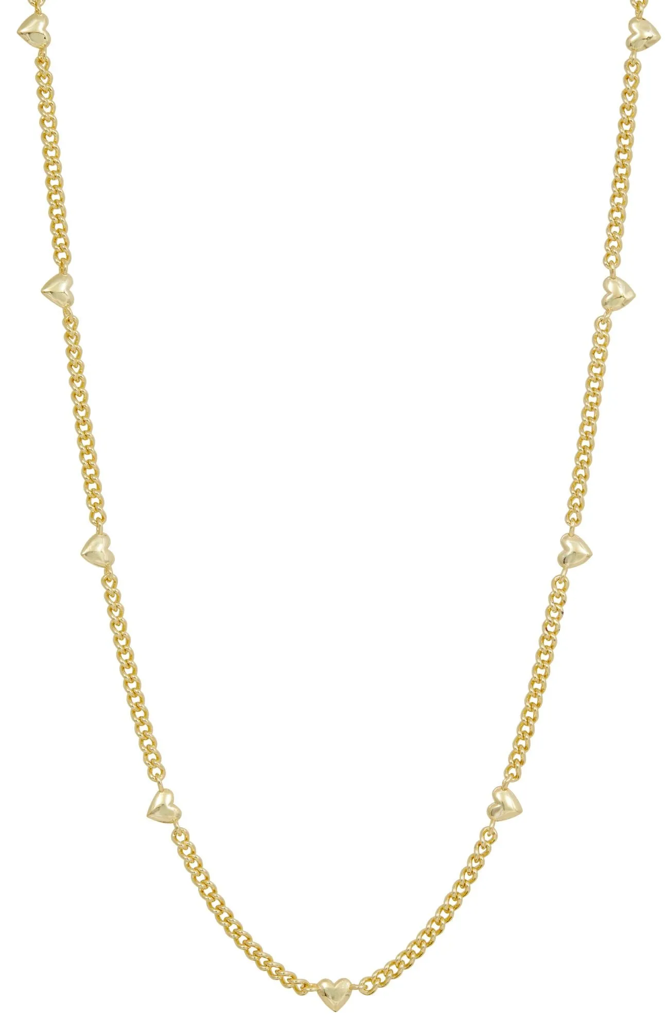 18K GOLD PLATED HEART STATION NECKLACE