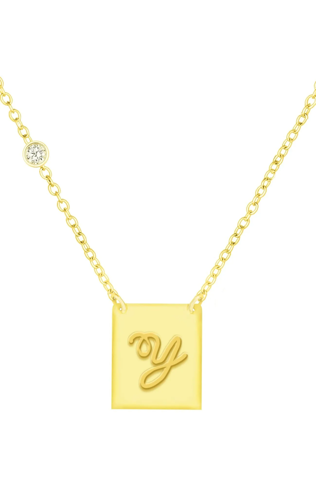 18K GOLD PLATED OVER STERLING SILVER NECKLACE WITH CZ