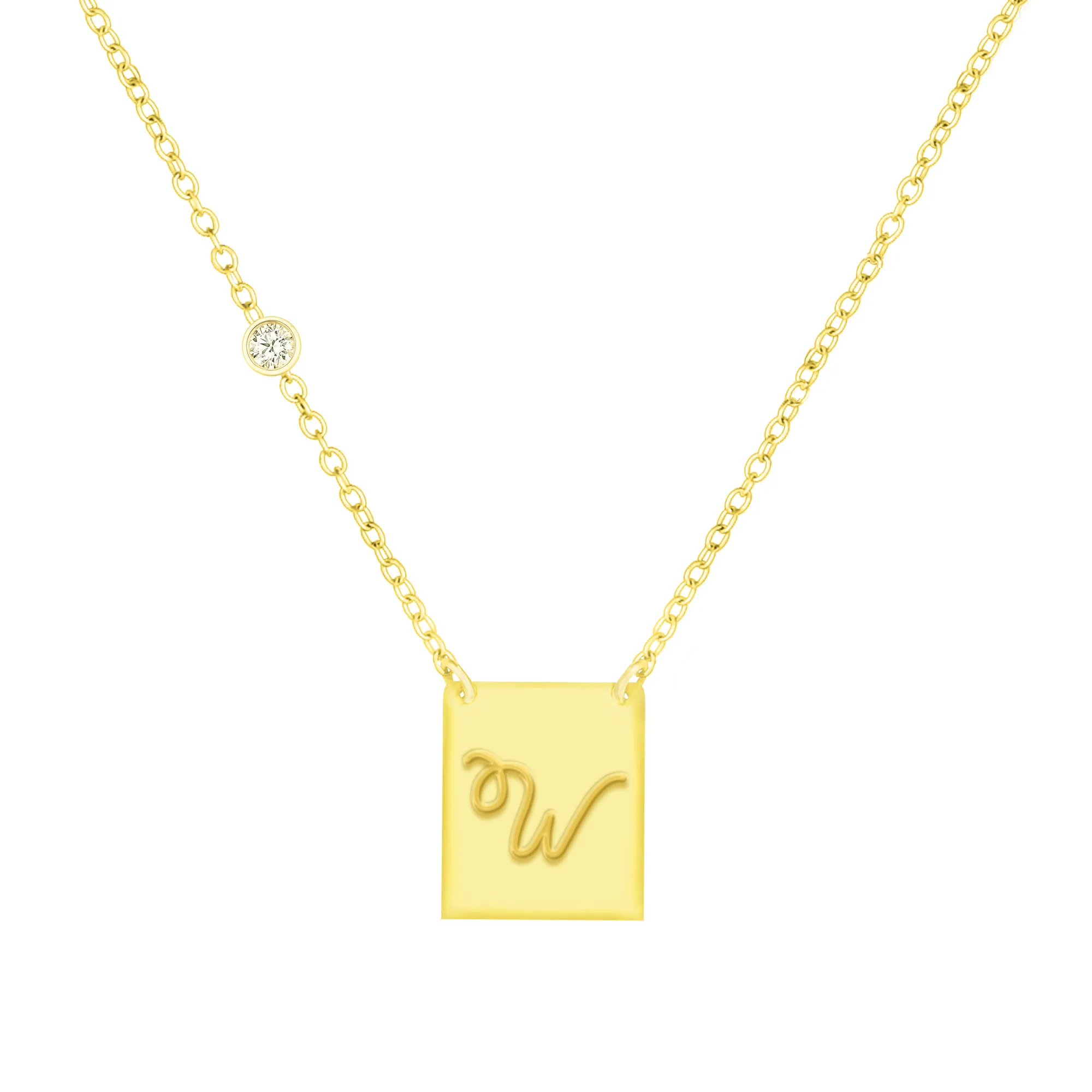 18K GOLD PLATED OVER STERLING SILVER NECKLACE WITH CZ