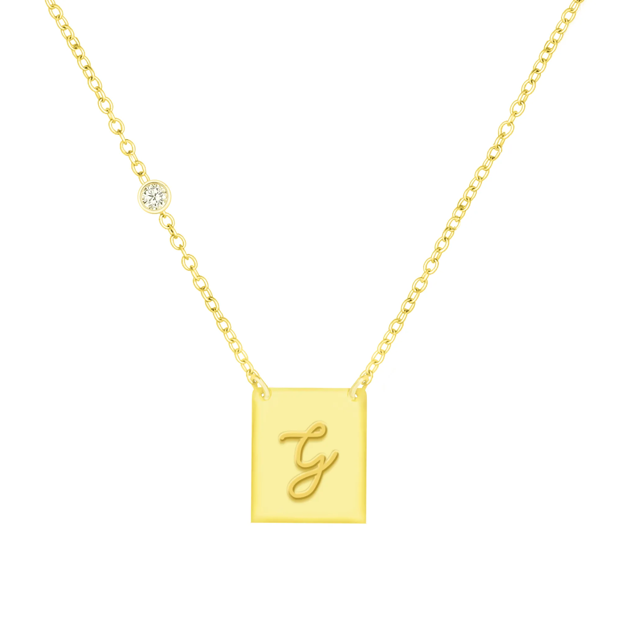 18K GOLD PLATED OVER STERLING SILVER NECKLACE WITH CZ