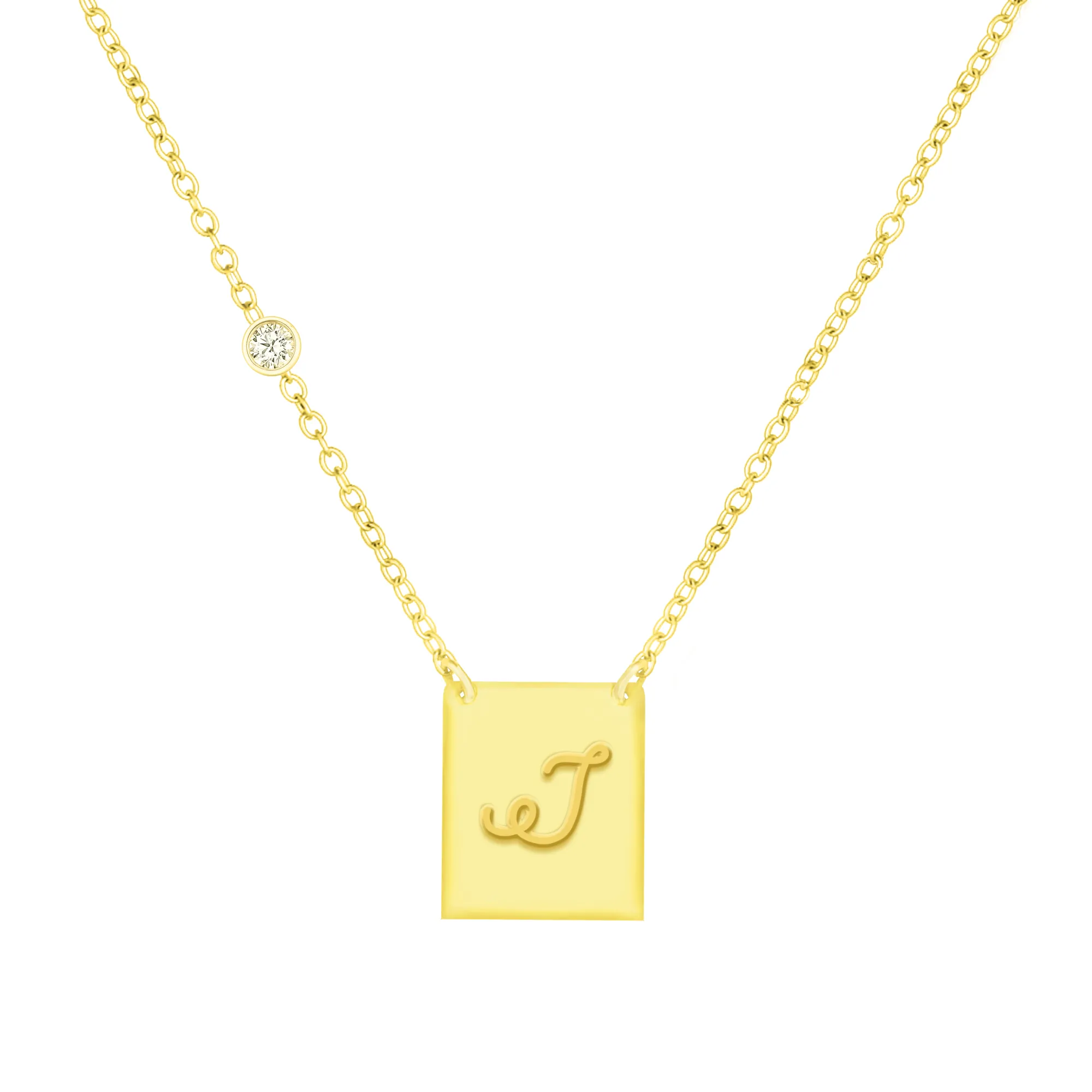 18K GOLD PLATED OVER STERLING SILVER NECKLACE WITH CZ