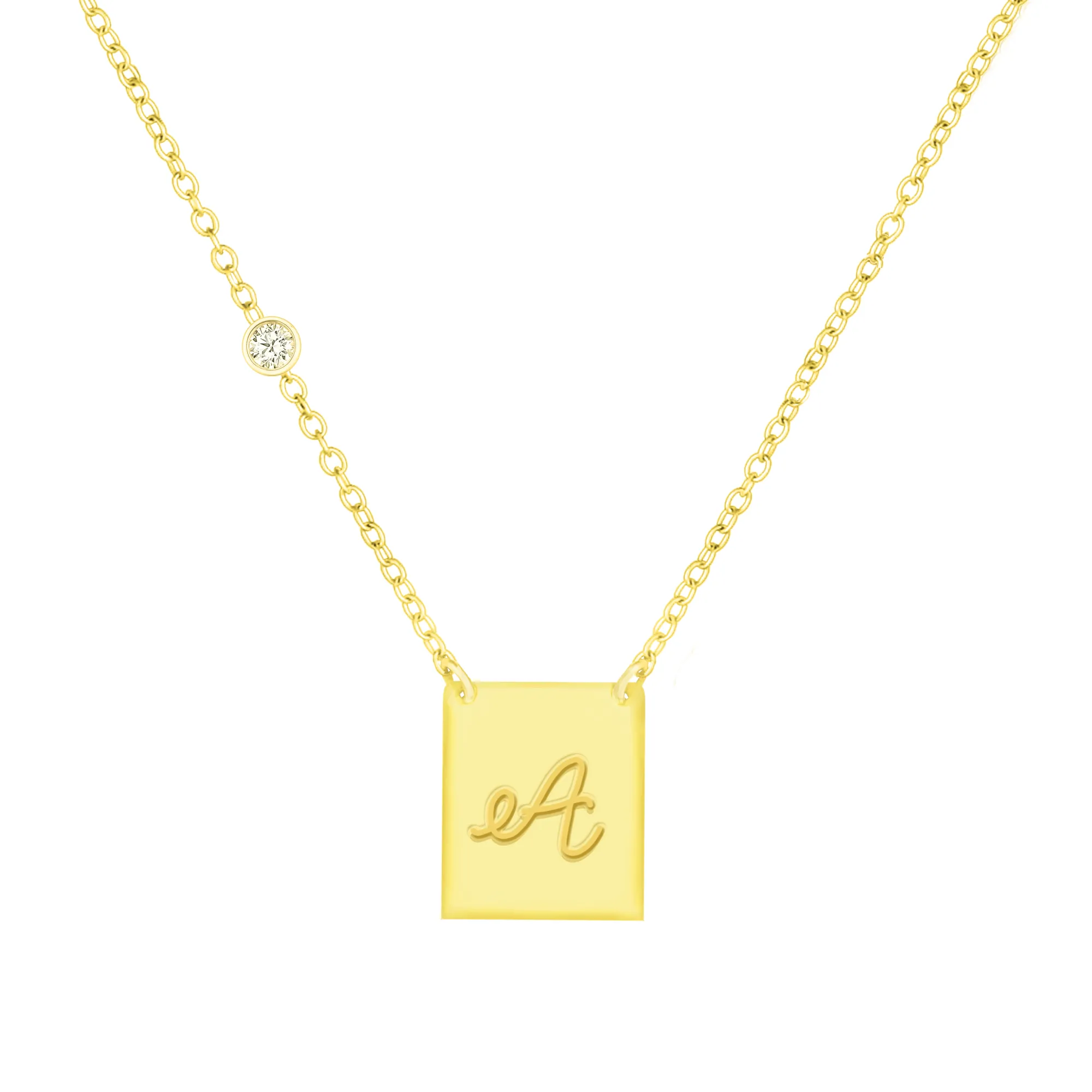 18K GOLD PLATED OVER STERLING SILVER NECKLACE WITH CZ