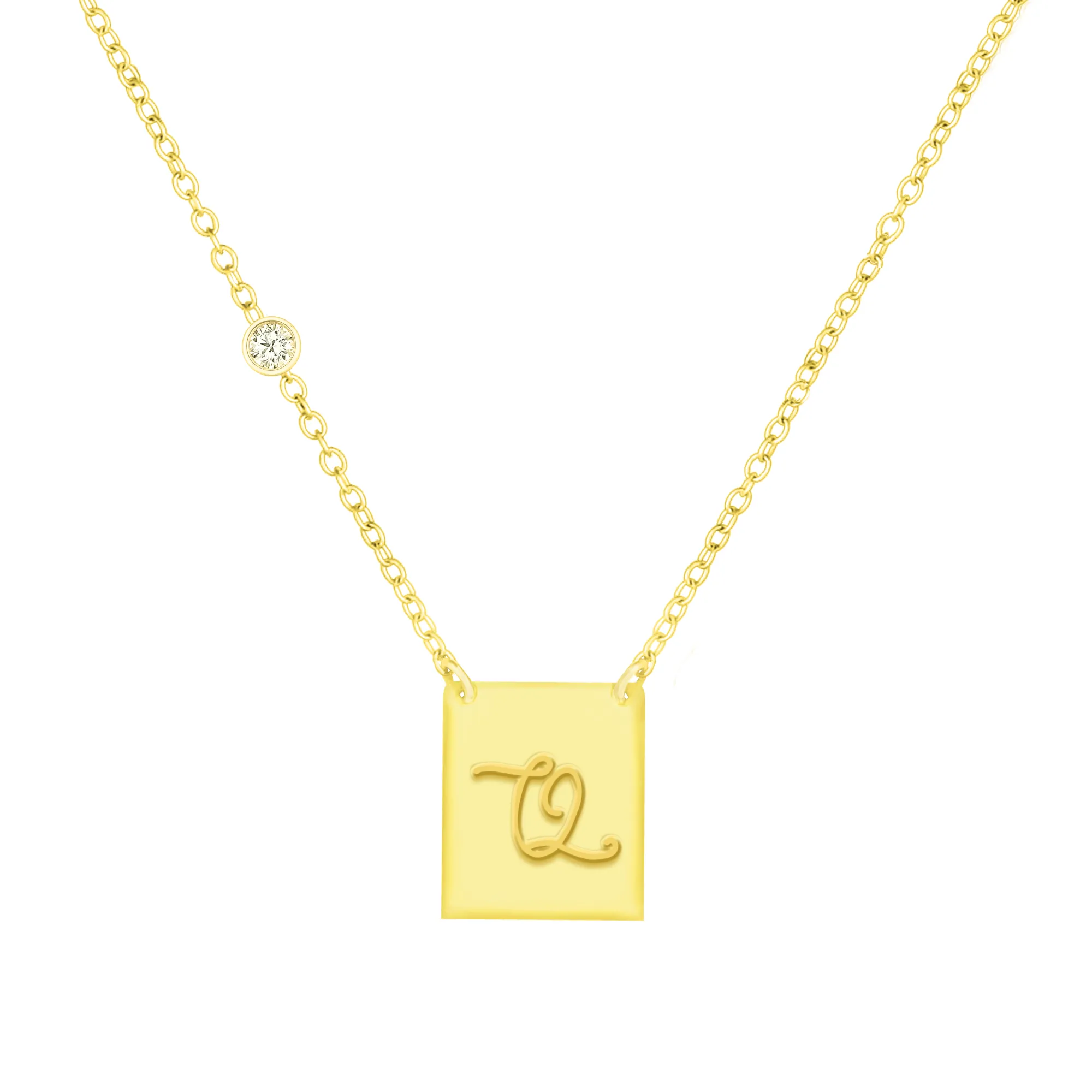 18K GOLD PLATED OVER STERLING SILVER NECKLACE WITH CZ