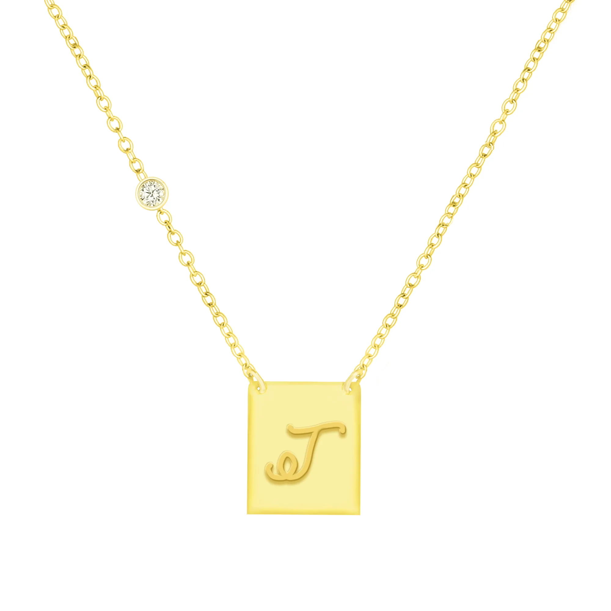 18K GOLD PLATED OVER STERLING SILVER NECKLACE WITH CZ