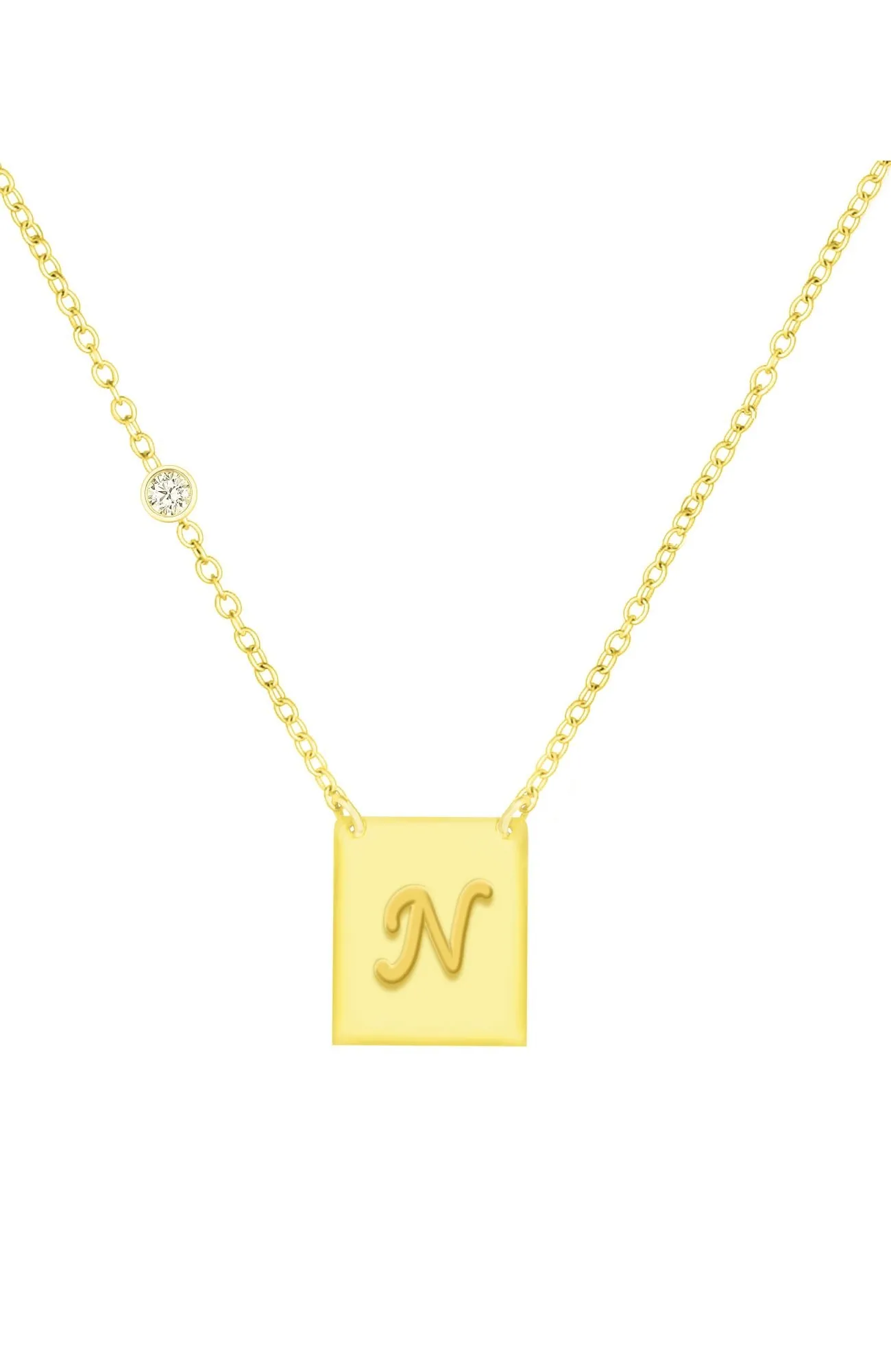 18K GOLD PLATED OVER STERLING SILVER NECKLACE WITH CZ