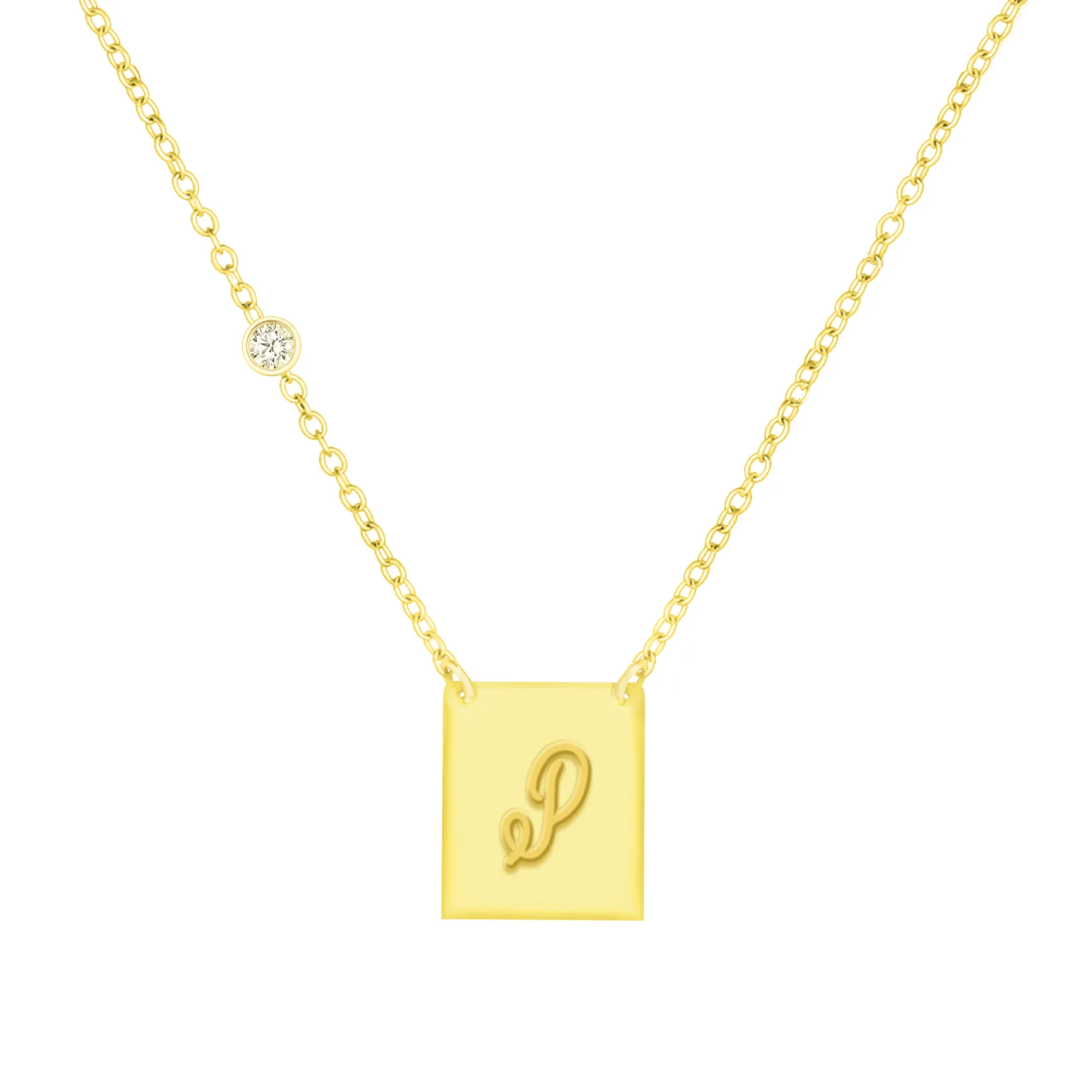 18K GOLD PLATED OVER STERLING SILVER NECKLACE WITH CZ