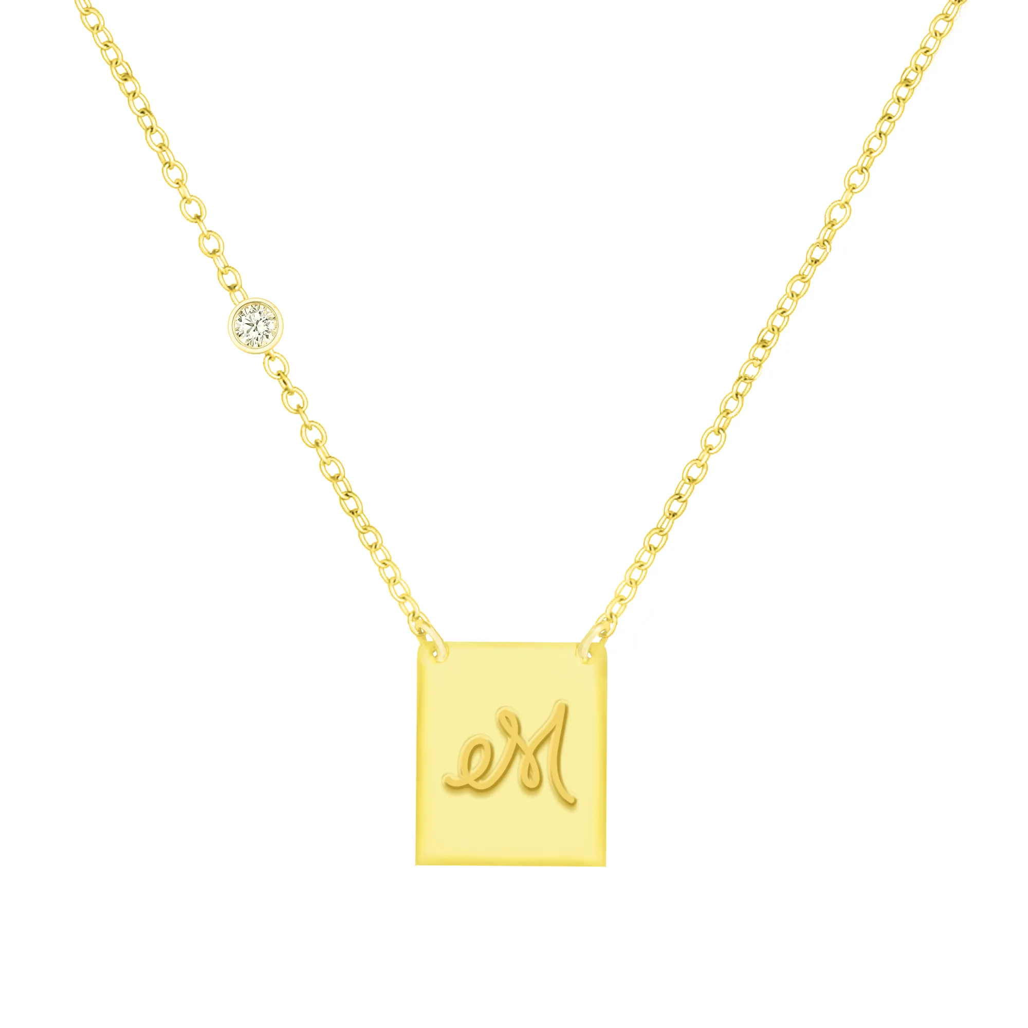 18K GOLD PLATED OVER STERLING SILVER NECKLACE WITH CZ