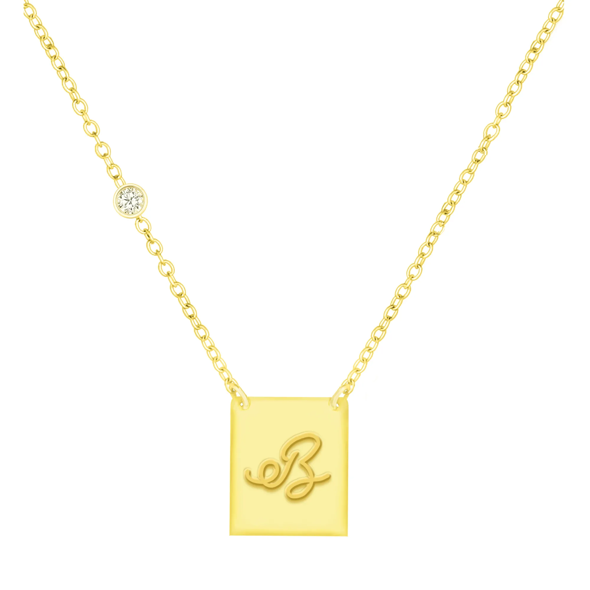18K GOLD PLATED OVER STERLING SILVER NECKLACE WITH CZ