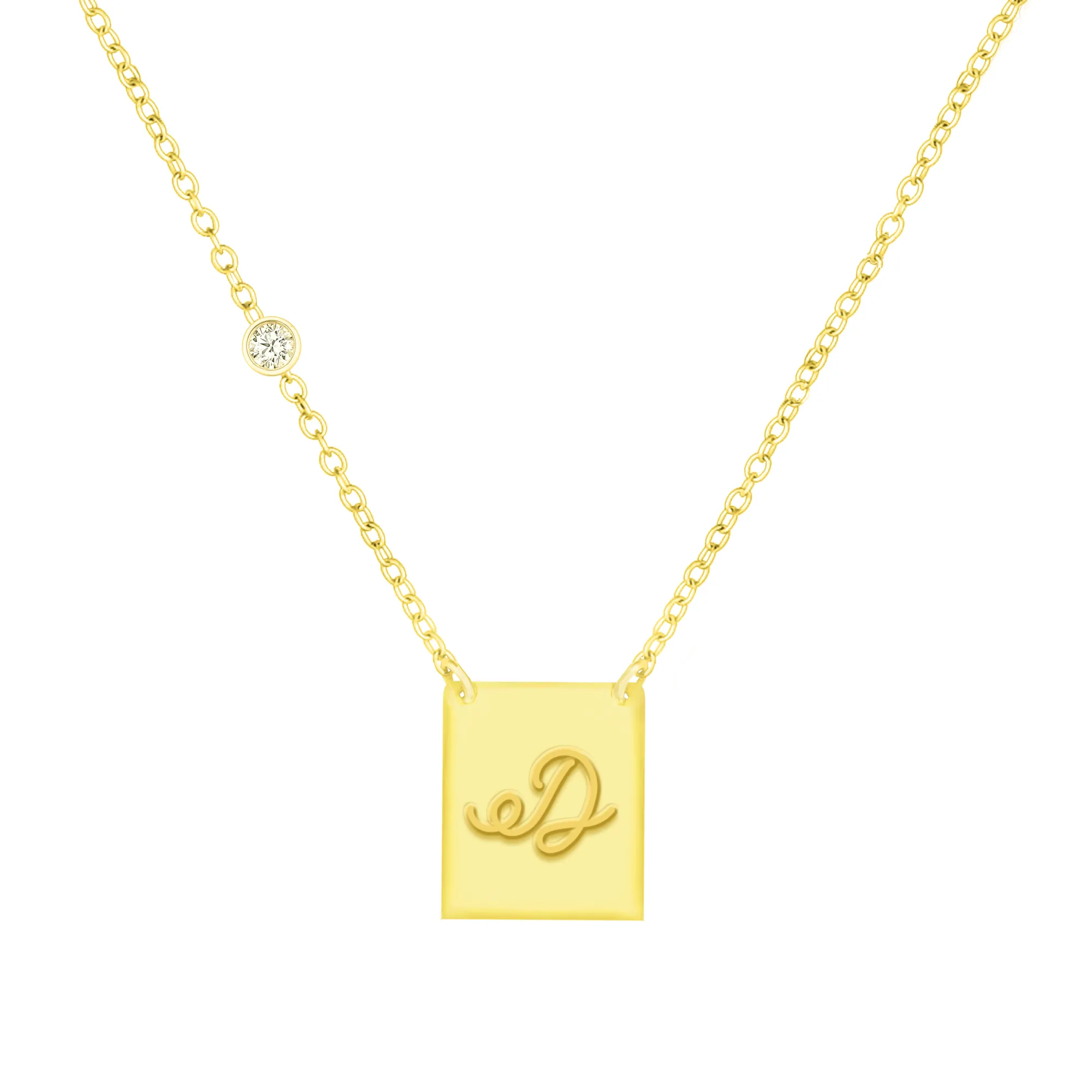 18K GOLD PLATED OVER STERLING SILVER NECKLACE WITH CZ