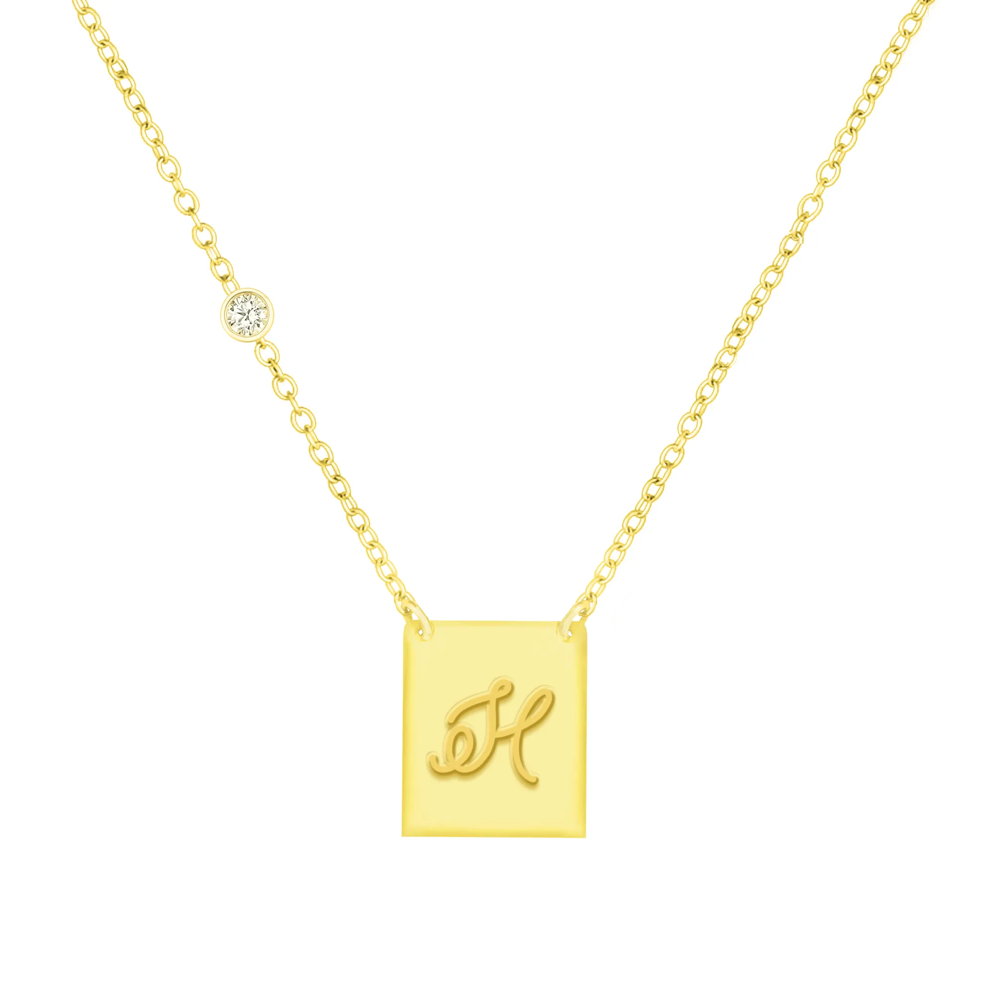 18K GOLD PLATED OVER STERLING SILVER NECKLACE WITH CZ