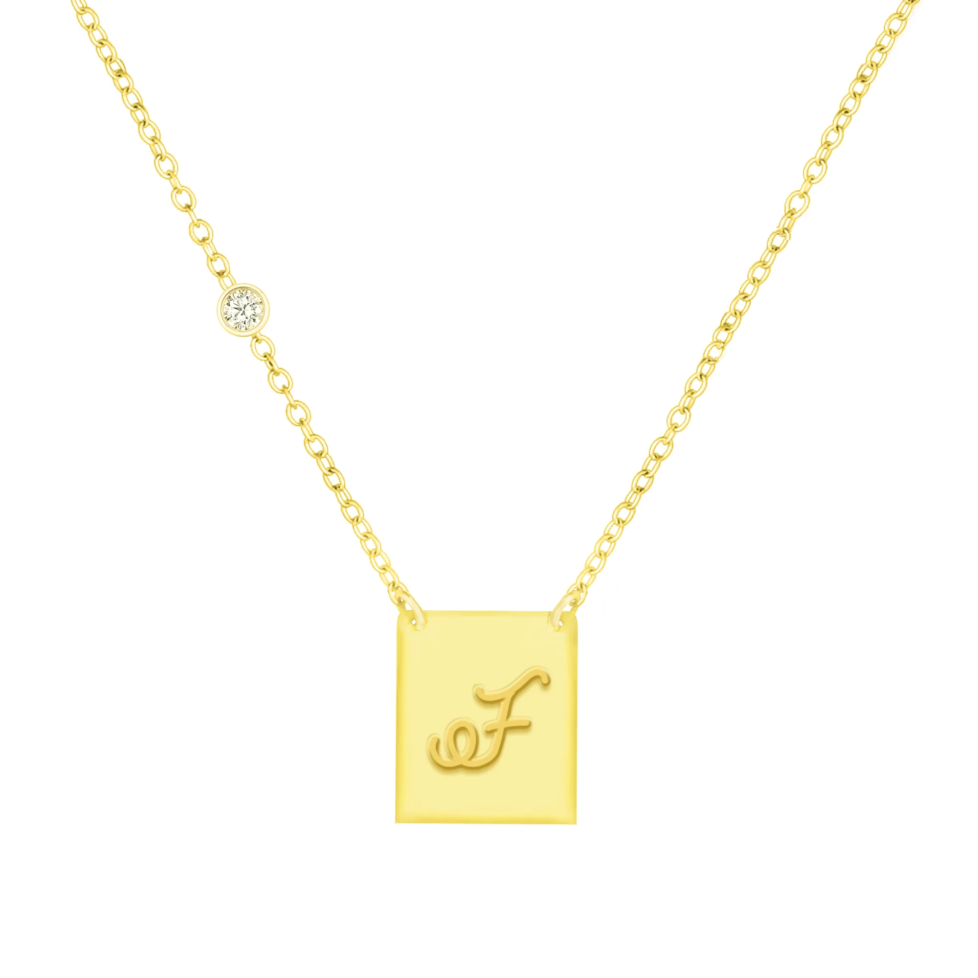 18K GOLD PLATED OVER STERLING SILVER NECKLACE WITH CZ