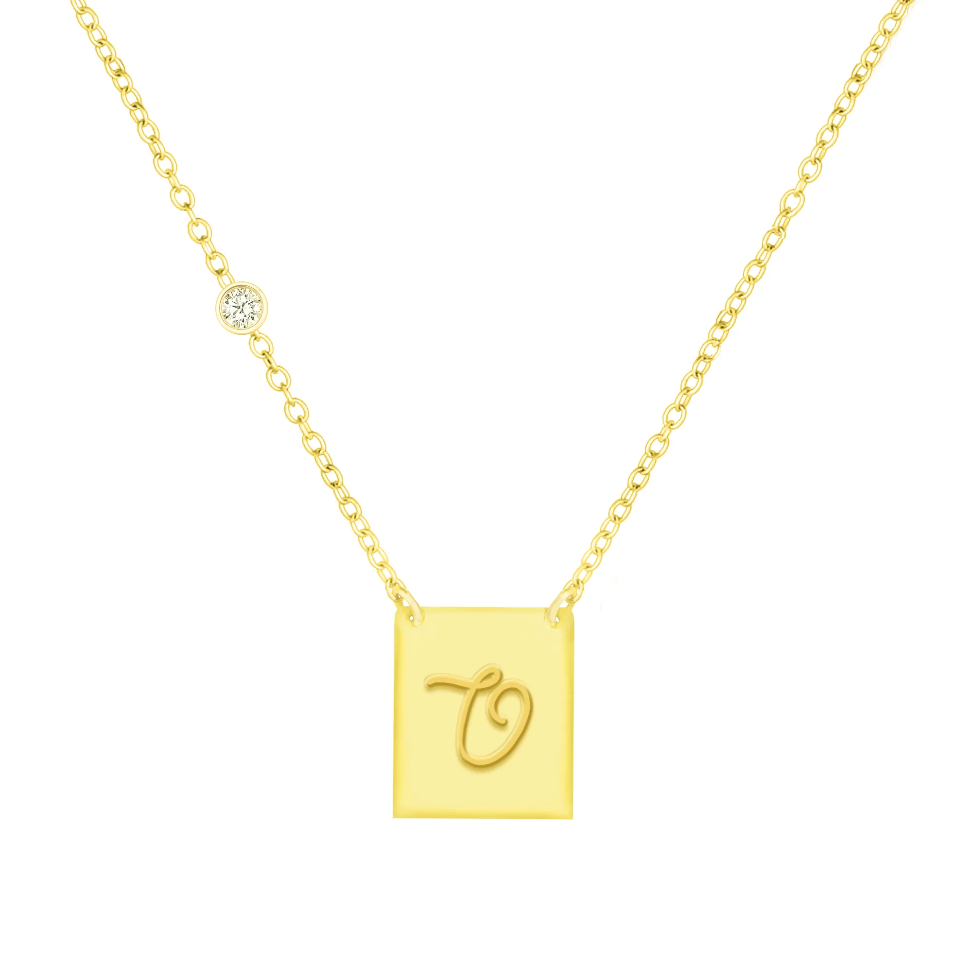 18K GOLD PLATED OVER STERLING SILVER NECKLACE WITH CZ