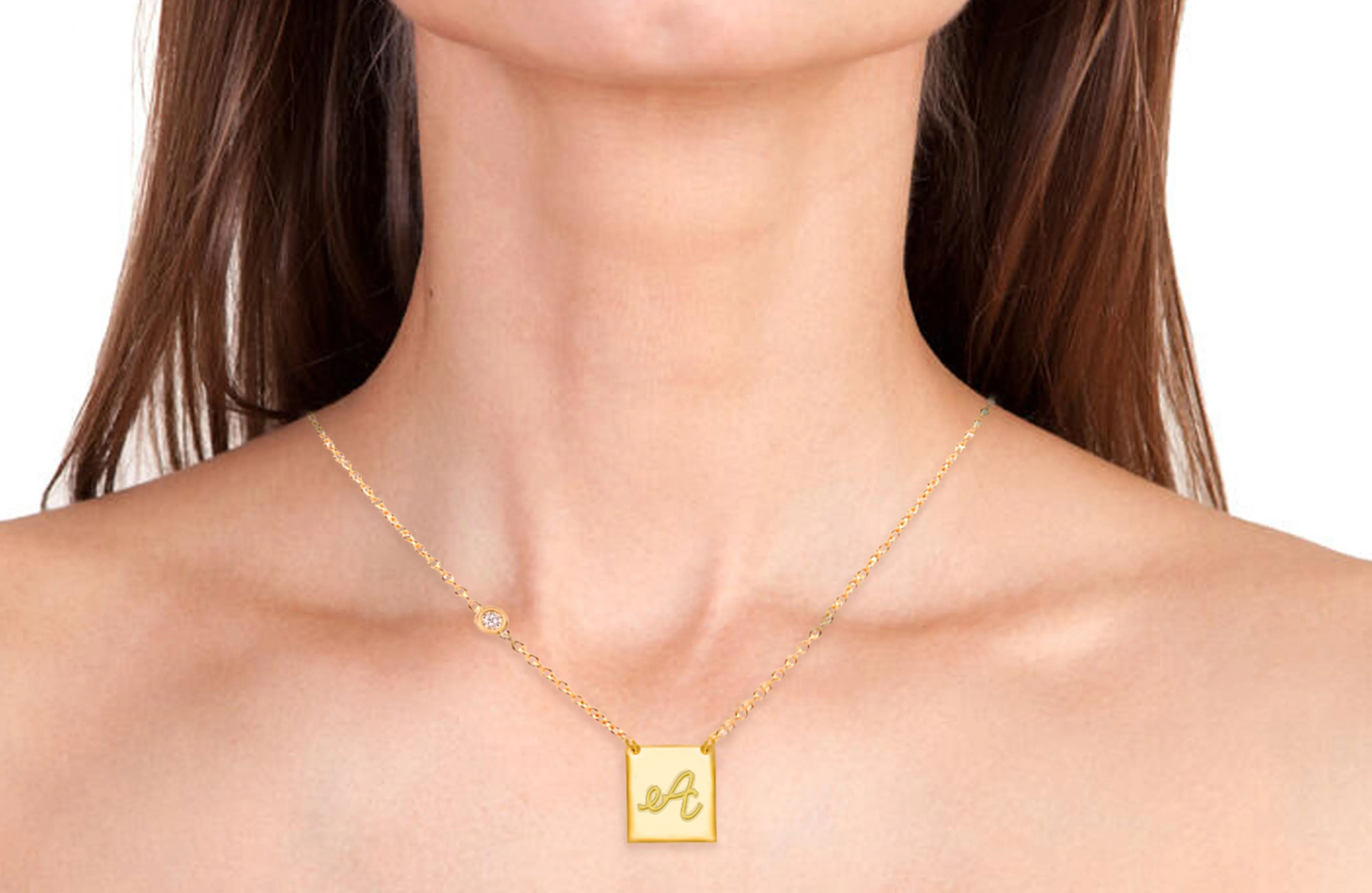 18K GOLD PLATED OVER STERLING SILVER NECKLACE WITH CZ