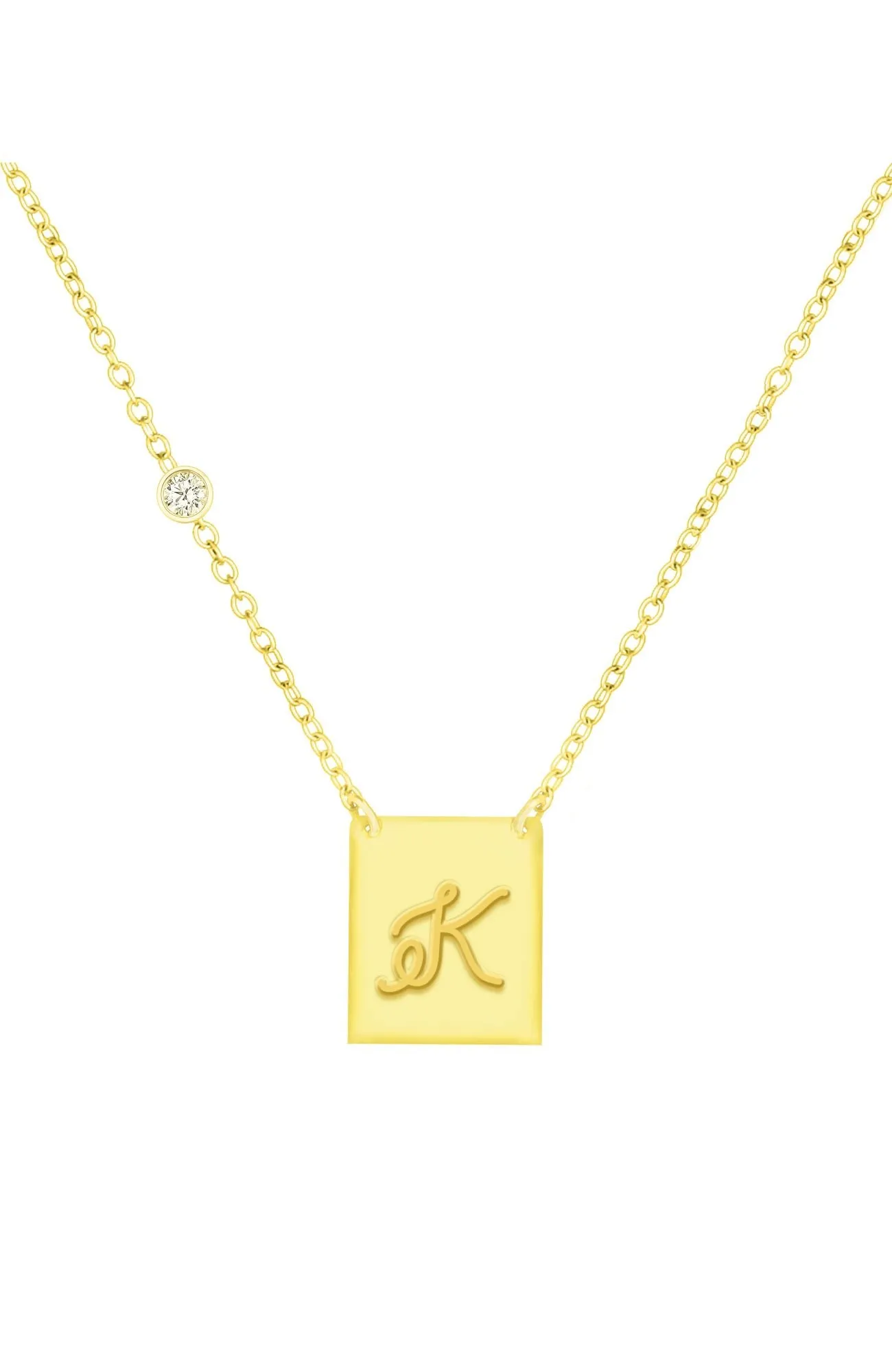 18K GOLD PLATED OVER STERLING SILVER NECKLACE WITH CZ