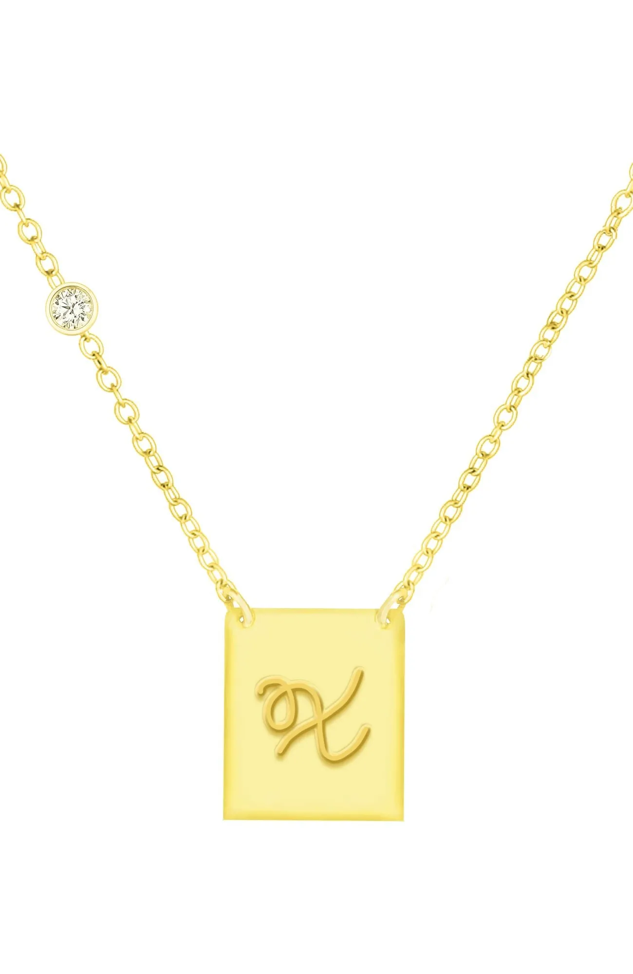 18K GOLD PLATED OVER STERLING SILVER NECKLACE WITH CZ