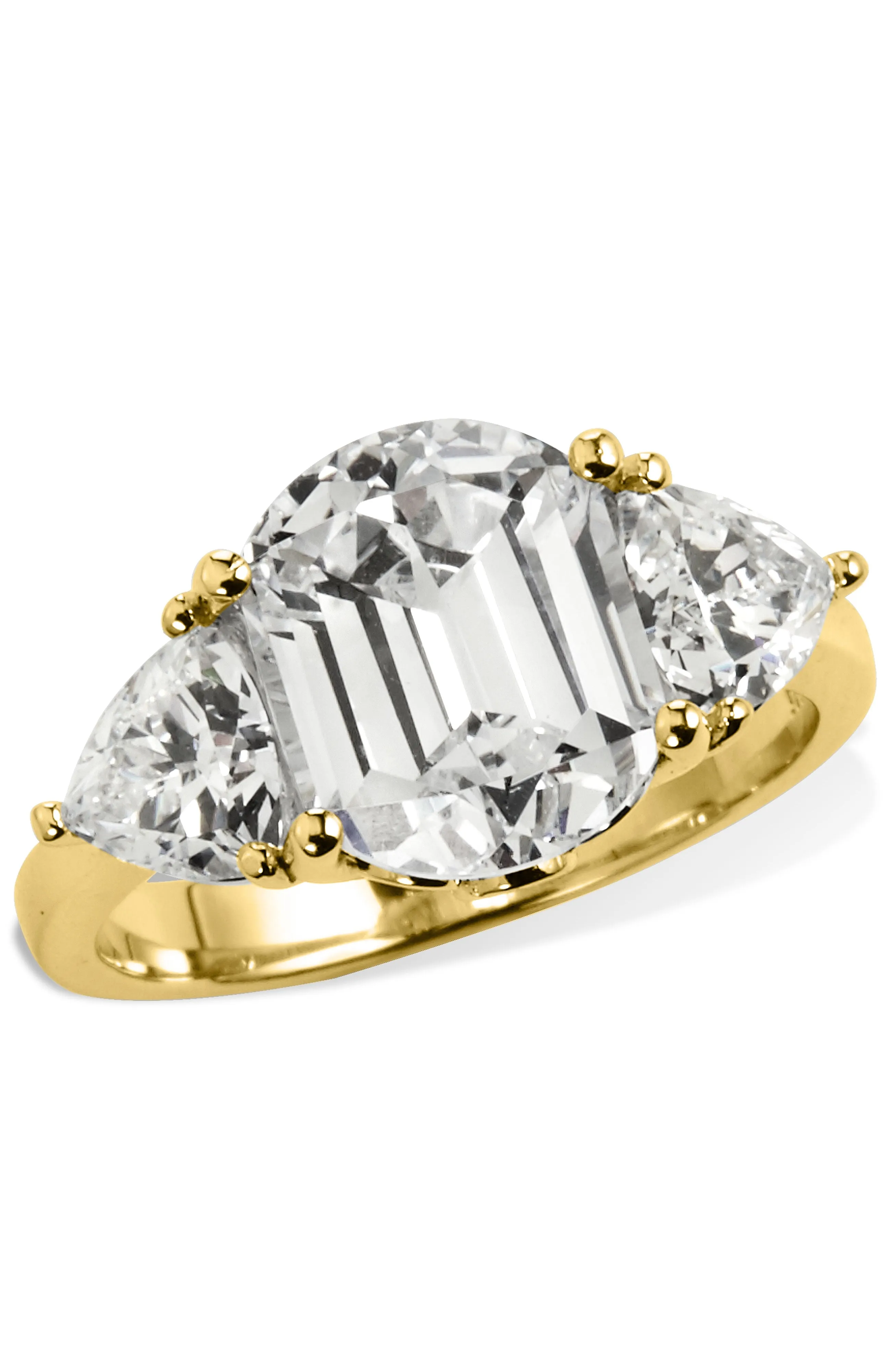 18K Vermeil Tycoon Cut 3 Stone