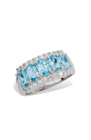 .925 STERLING SILVER 3.00ct BLUE TOPAZ RING