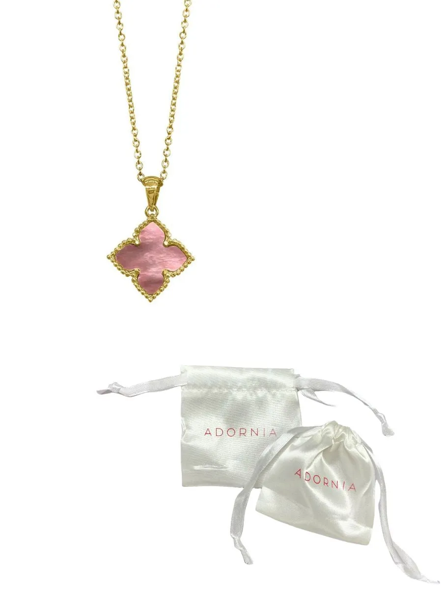 Adornia Adornia Flower Mother of Pearl Necklace gold pink