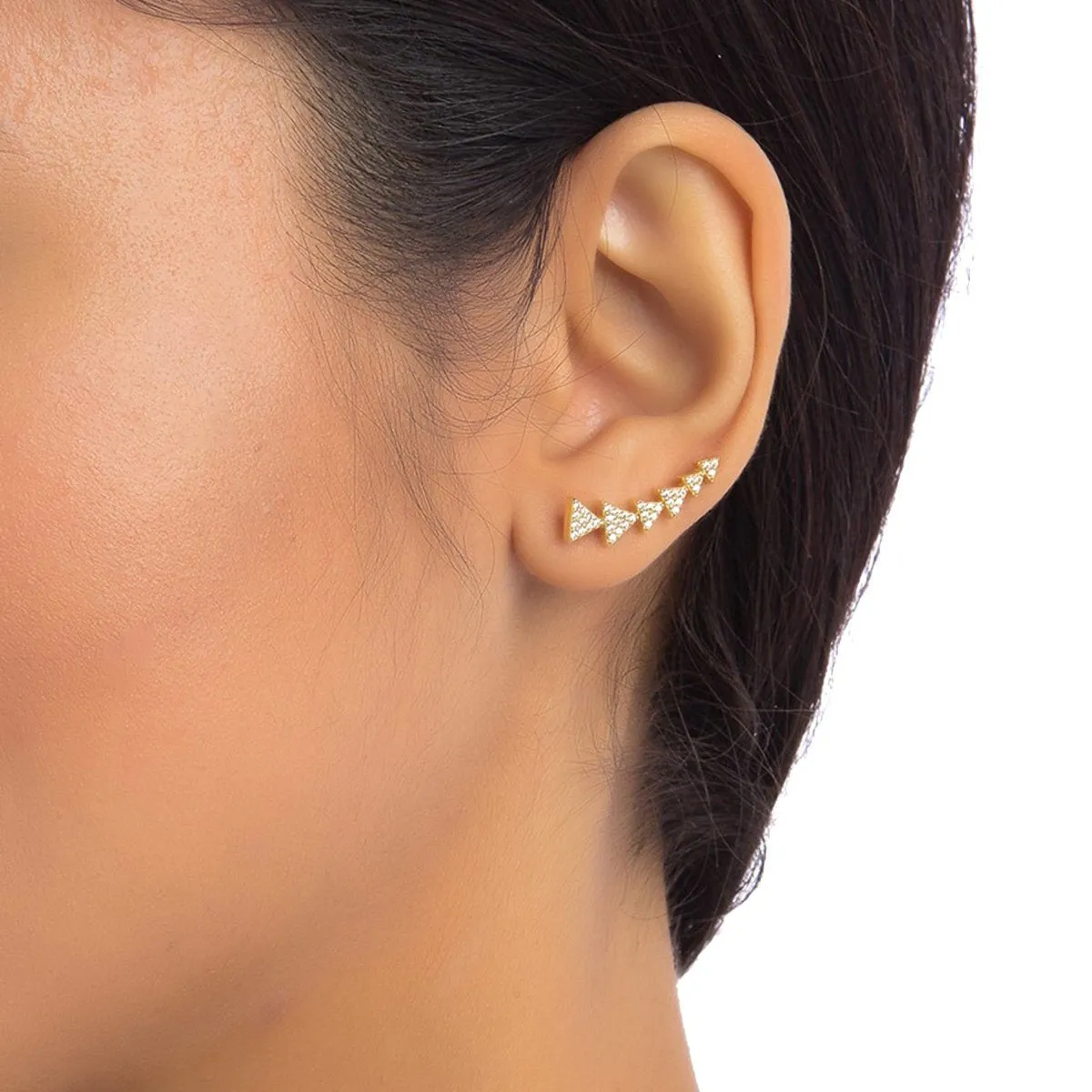 Adornia Crystal Arrow Ear Climber  gold