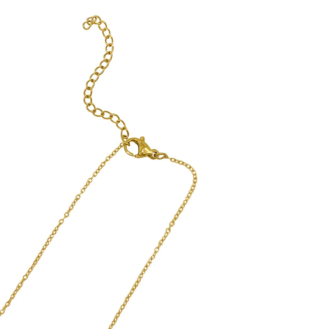 Adornia Cursive Sister Necklace gold