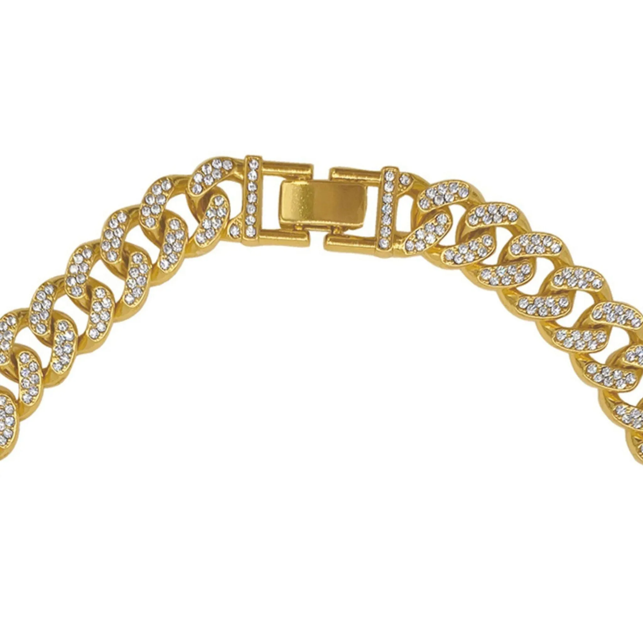Adornia Flat Curb CZ Chain Necklace gold