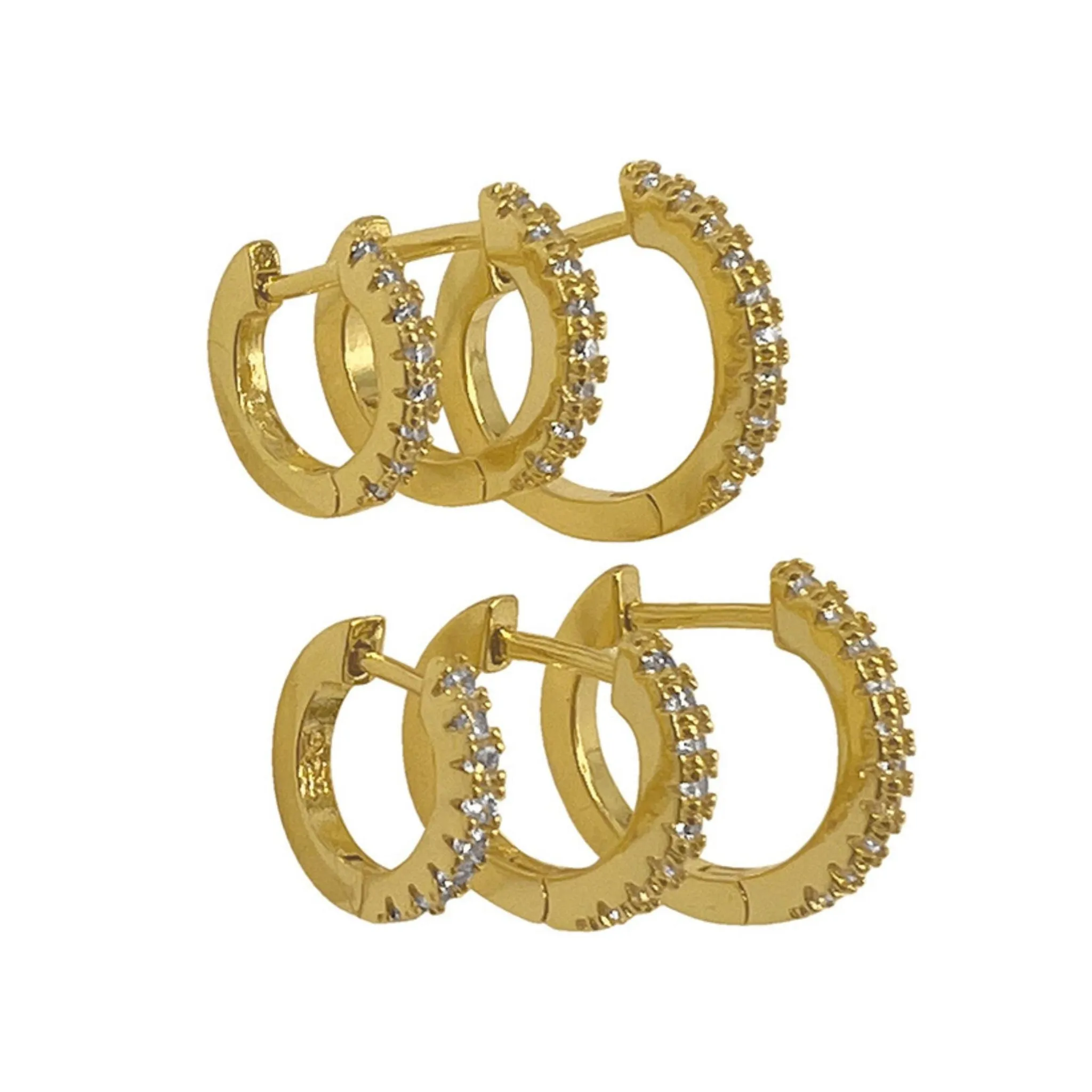Adornia Huggie Hoop Earring Pack gold
