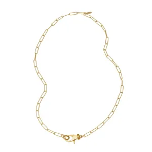 Adornia  Lock Paper Clip Chain Necklace gold