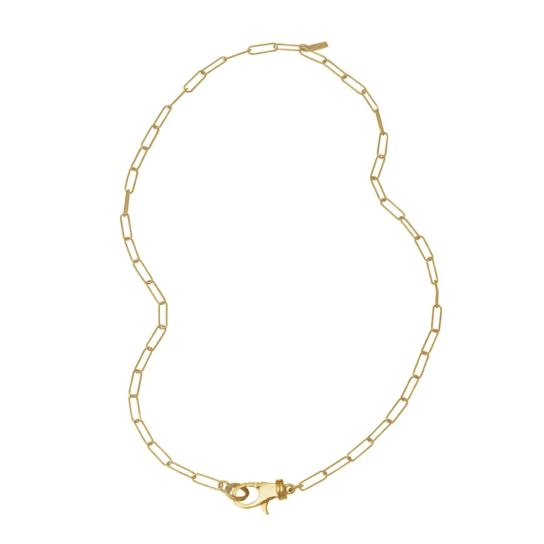 Adornia  Lock Paper Clip Chain Necklace gold