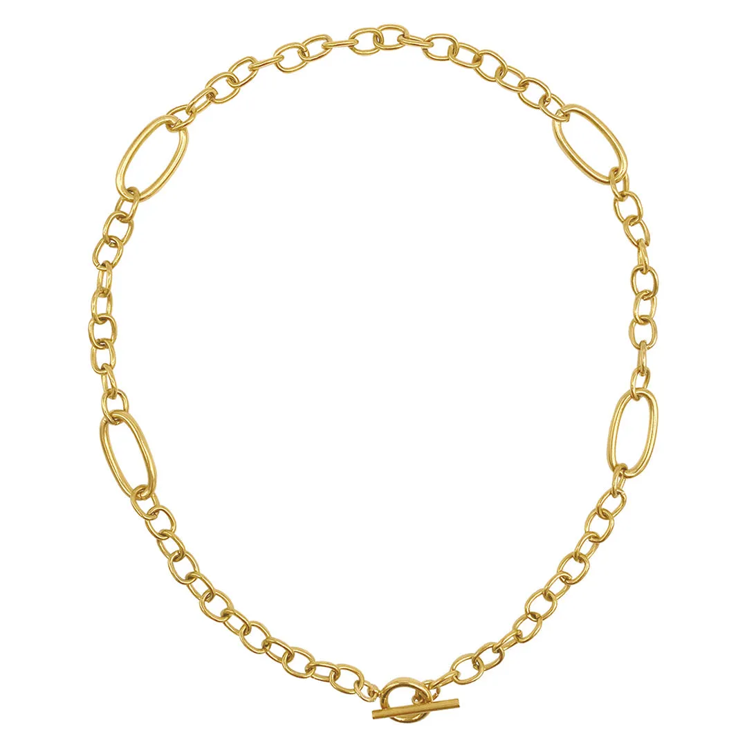 Adornia Mixed Link Toggle Necklace gold