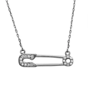 Adornia Safety Pin Necklace gold