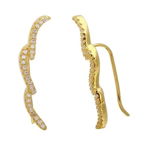 Adornia Wave Ear Climber Earrings  gold
