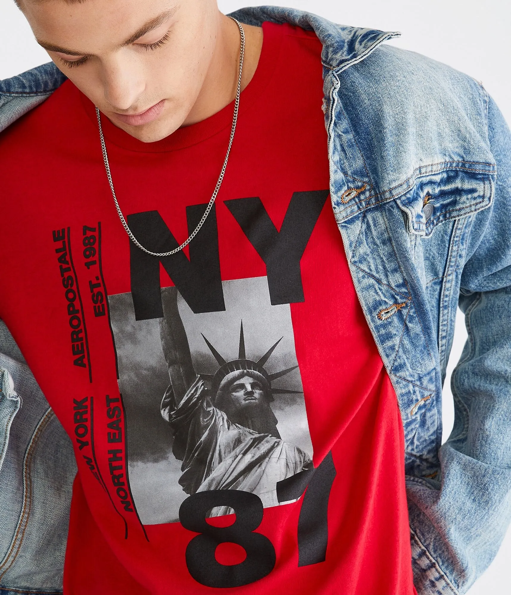 Aeropostale Men's Statue Of Liberty Graphic Tee