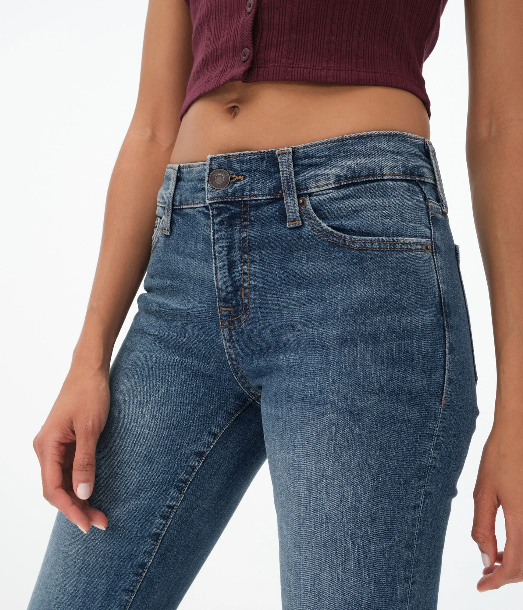 Aeropostale Women's Premium Seriously Stretchy Mid-Rise Bootcut Jean