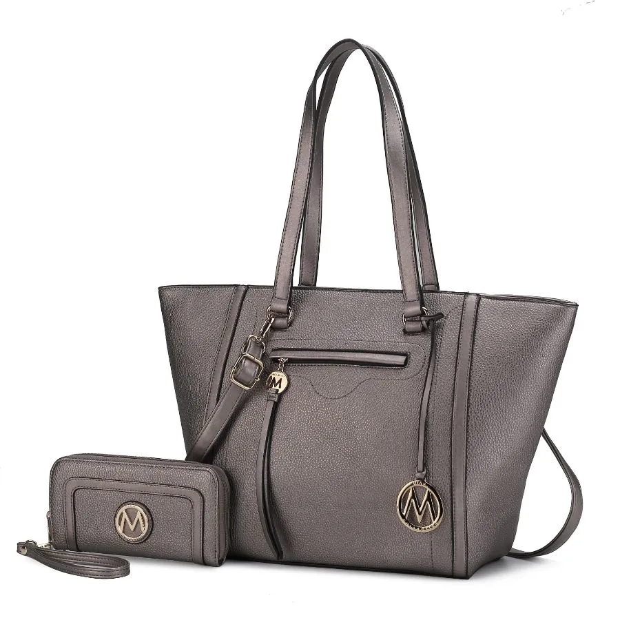 Alexandra Vegan Leather Women’s Tote Bag with Wallet – 2 pieces