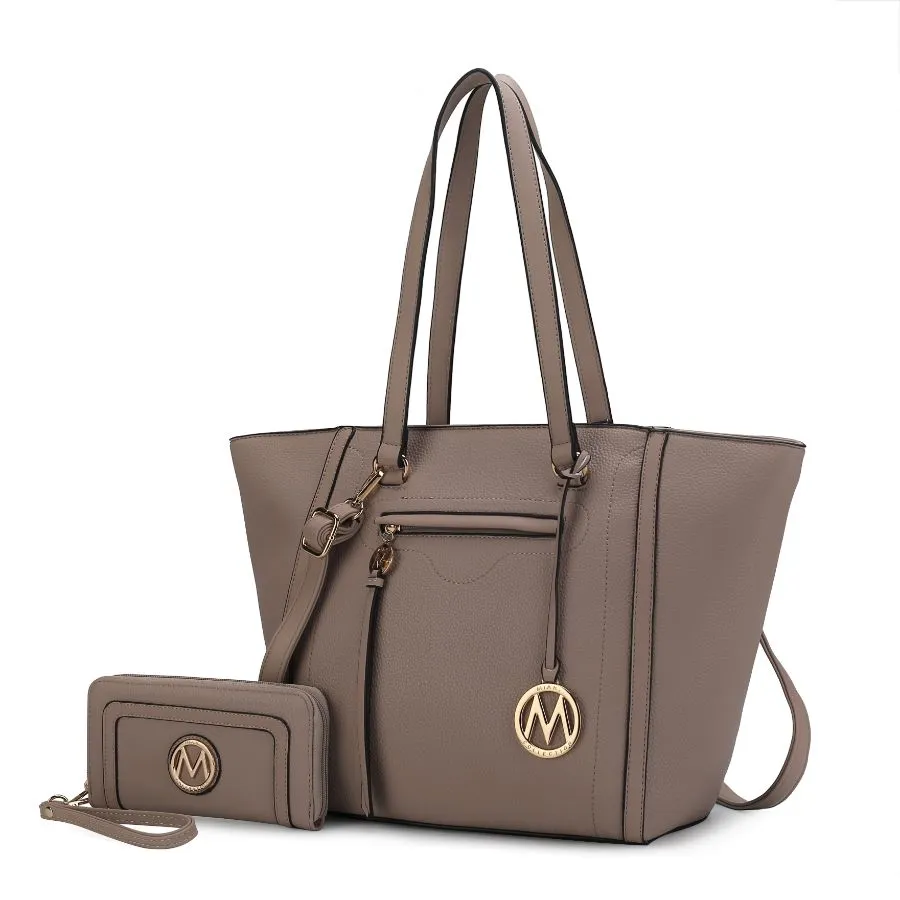 Alexandra Vegan Leather Women’s Tote Bag with Wallet – 2 pieces