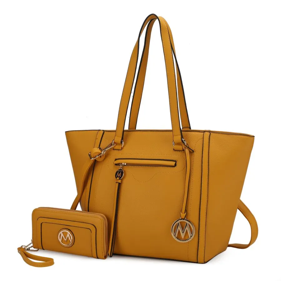 Alexandra Vegan Leather Women’s Tote Bag with Wallet – 2 pieces
