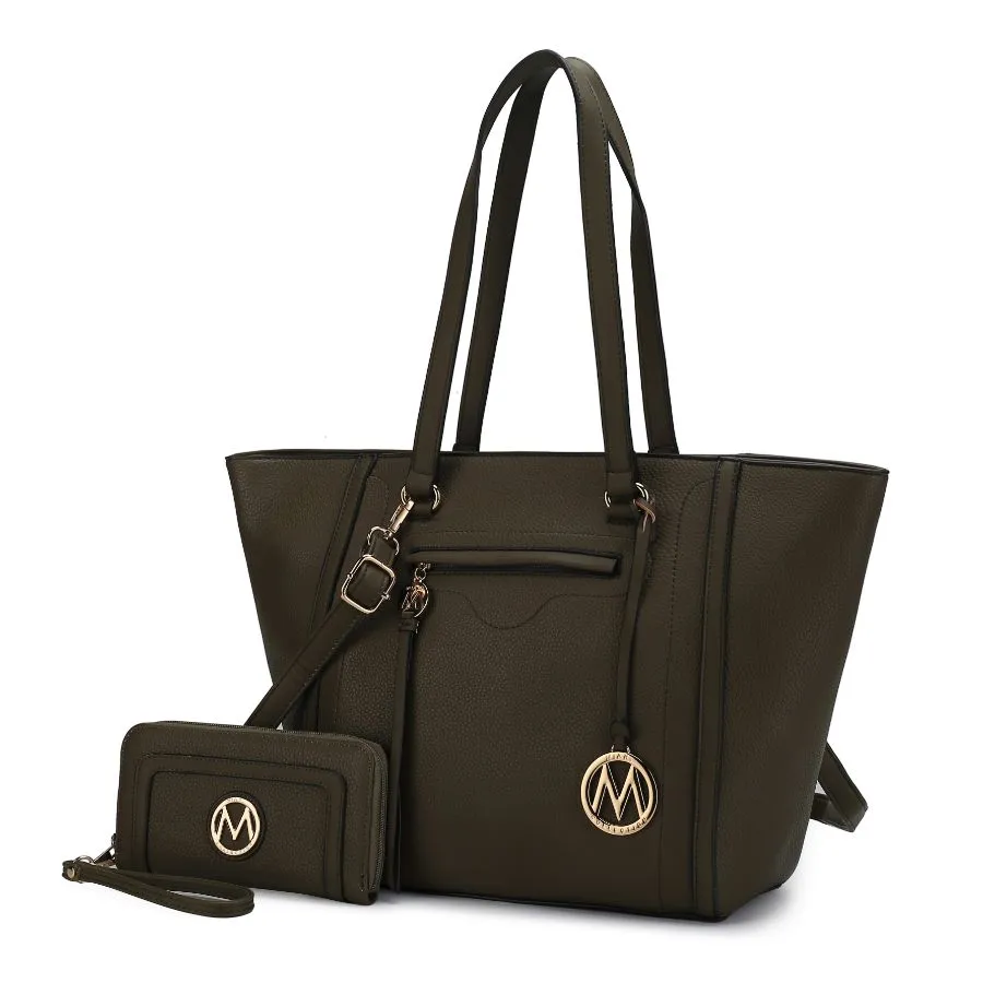 Alexandra Vegan Leather Women’s Tote Bag with Wallet – 2 pieces