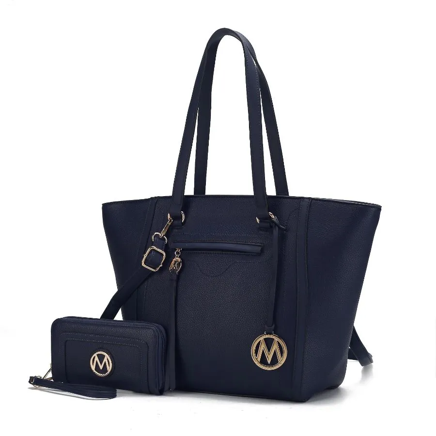 Alexandra Vegan Leather Women’s Tote Bag with Wallet – 2 pieces
