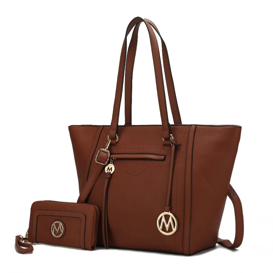 Alexandra Vegan Leather Women’s Tote Bag with Wallet – 2 pieces