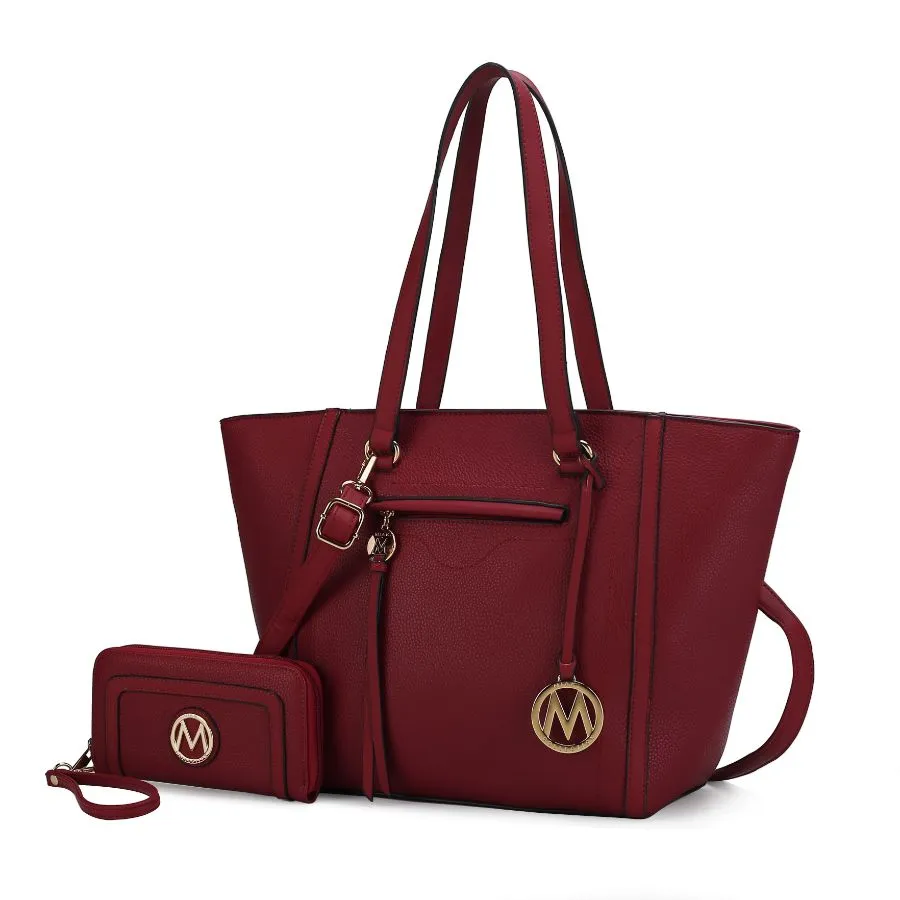 Alexandra Vegan Leather Women’s Tote Bag with Wallet – 2 pieces