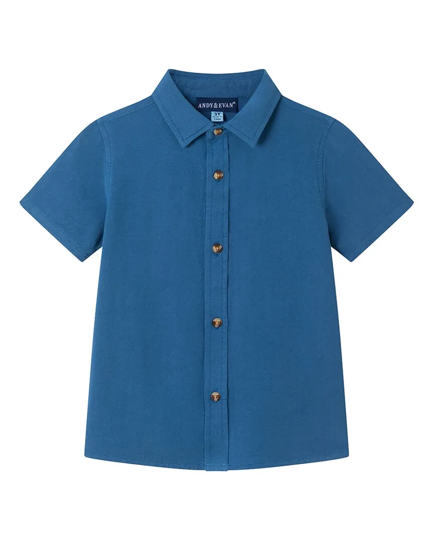 Andy & Evan Button Front Linen-Blend Shirt