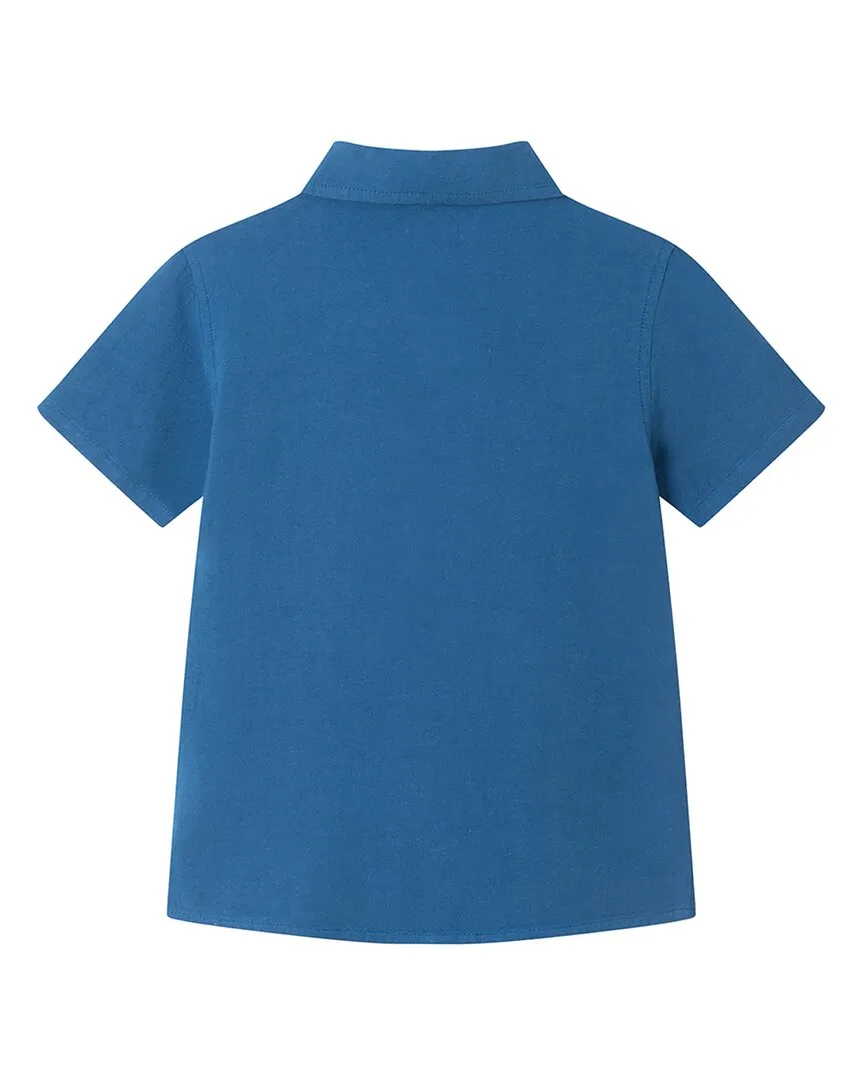 Andy & Evan Button Front Linen-Blend Shirt