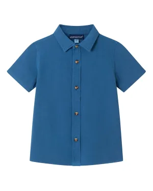 Andy & Evan Button Front Linen-Blend Shirt