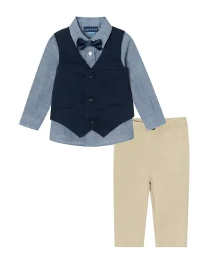 Andy & Evan Chambray Button-Down, Bow Tie & Pant Set