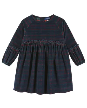 Andy & Evan Plaid Stretch Cord Ruffle Dress