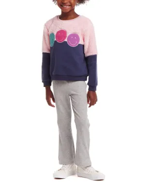 Andy & Evan Smiley Crewneck & Flare Legging Set