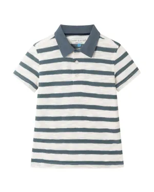 Andy & Evan Striped Textured Polo Shirt